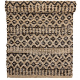 Tapis naturel à motifs noirs 140x70cm Bloomingville