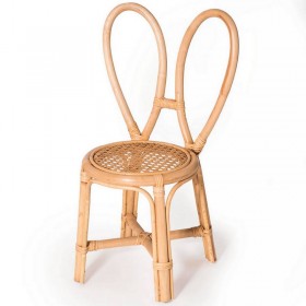 Chaise enfant en rotin, lapin