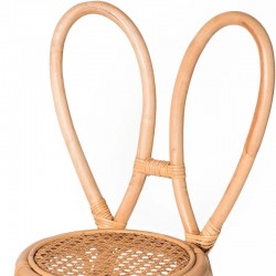 Chaise enfant en rotin, lapin