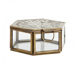 Hexagonal glass box with...