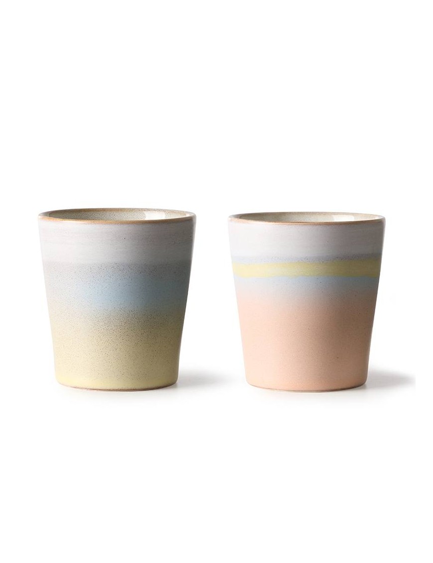HK Living suites special: ceramic 70’s mugs horizon (x2)