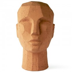 HK living abstract head sculpture terracotta