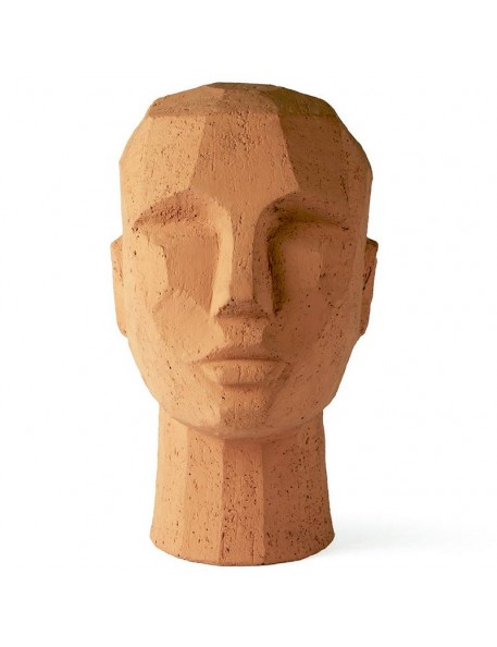 HK living abstract head sculpture terracotta
