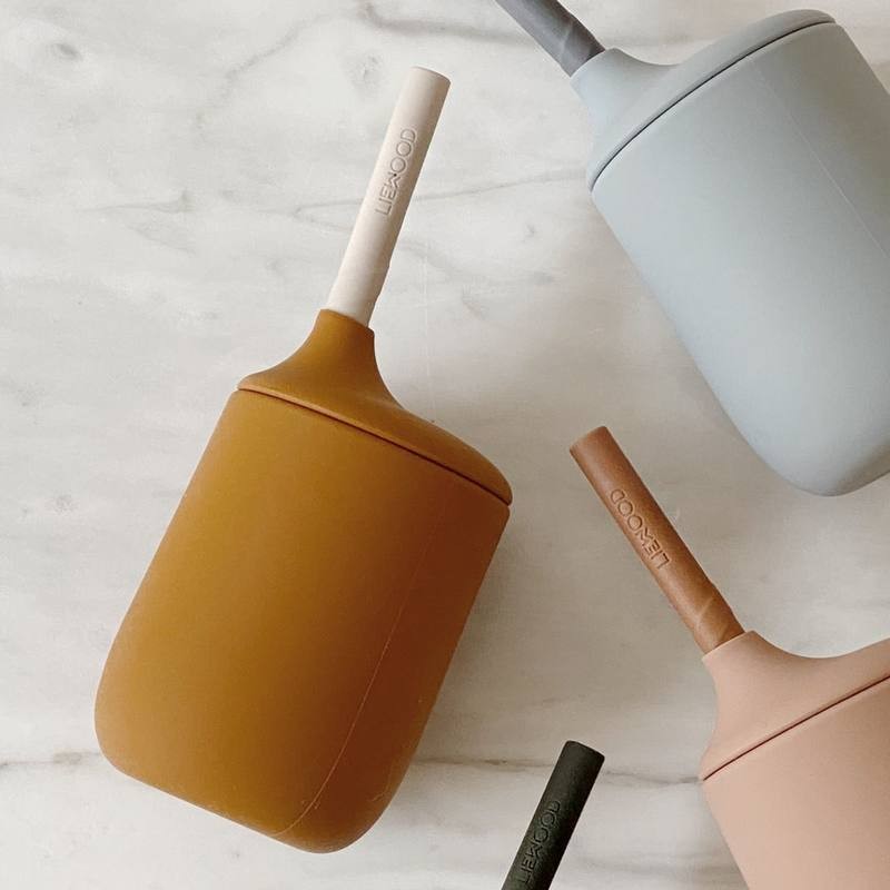 Liewood Gobelet Avec Paille 100 Silicone Moutarde