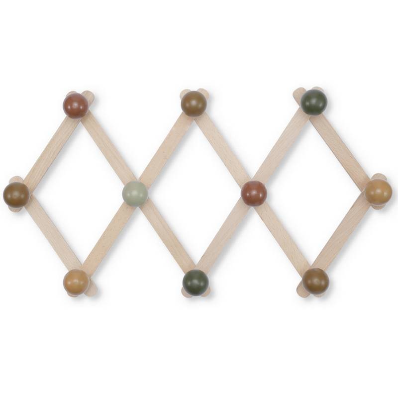 Konges Slojd Coat Rack Blue Konges Slojd Coat Rack Blue, Accordion Style Expandable Wall Wooden Coat Rack