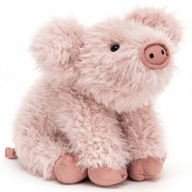 Peluche cochon rose Jellycat Curvie Pig 24 cm – doudou bébé doux et rigolo