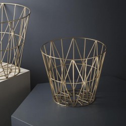 ferm living wire basket brass - small
