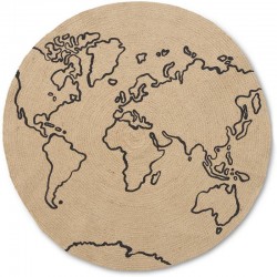 tapis rond mappemonde