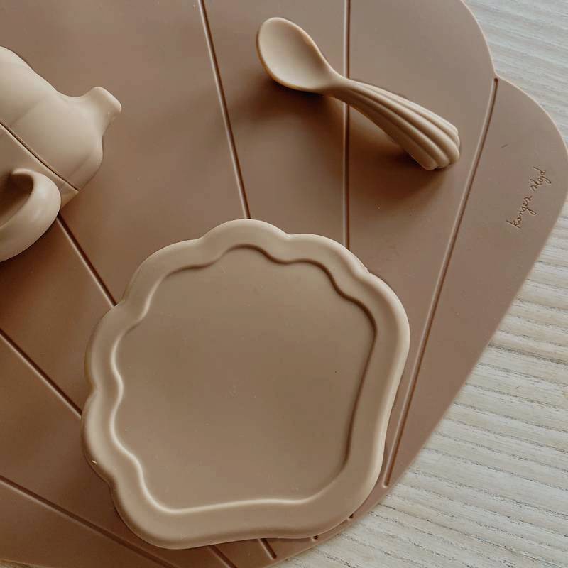 Coffret Repas Bebe Silicone Clam Set Shell Konges Slojd