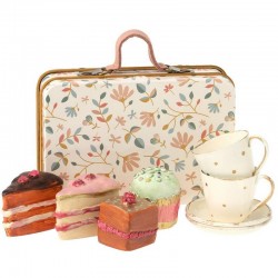 Maileg - service à thé & gâteaux dans valise en métal