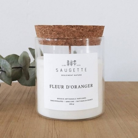 Bougie naturelle fleur d'oranger - Saugette Bougie naturelle fleur d'oranger - Saugette