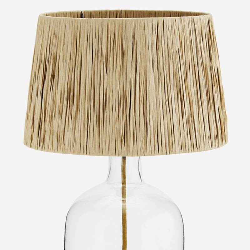 Madam Stoltz Glass Table Lamp With Raphia Shade Madam Stoltz Glass Table Lamp With, Elise Mini Table Lamp