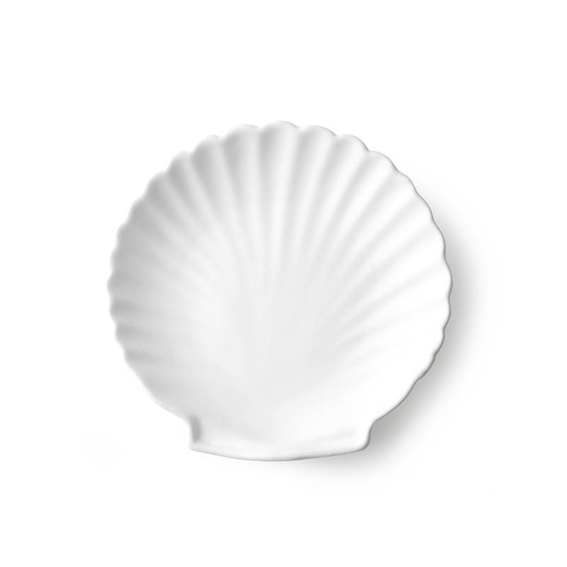 Assiette blanche coquillage D.14cm : athena ceramics