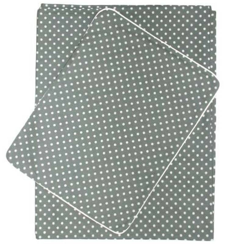 housse de couette enfant (100x150): pois gris | Nobodinoz