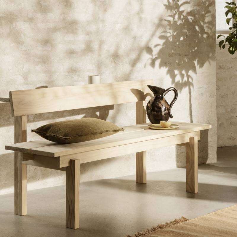 Banc en bois naturel - extérieur / intérieur "Pika" Ferm living