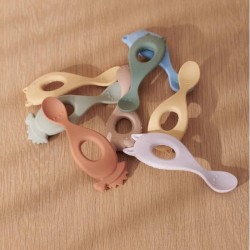 Liewood lot de 4 cuillères bébé silicone "Liva", lavande