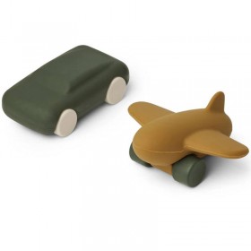 Jouets silicone avion / voiture vert/olive "Kevin" Liewood