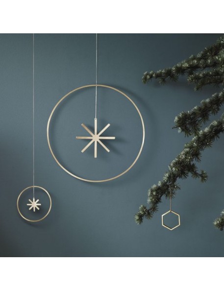 Ferm Living christmas ornament - winterland brass star - Large