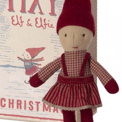 lutin de Noel Pixy fille dans sa boîte d'allumettes Maileg