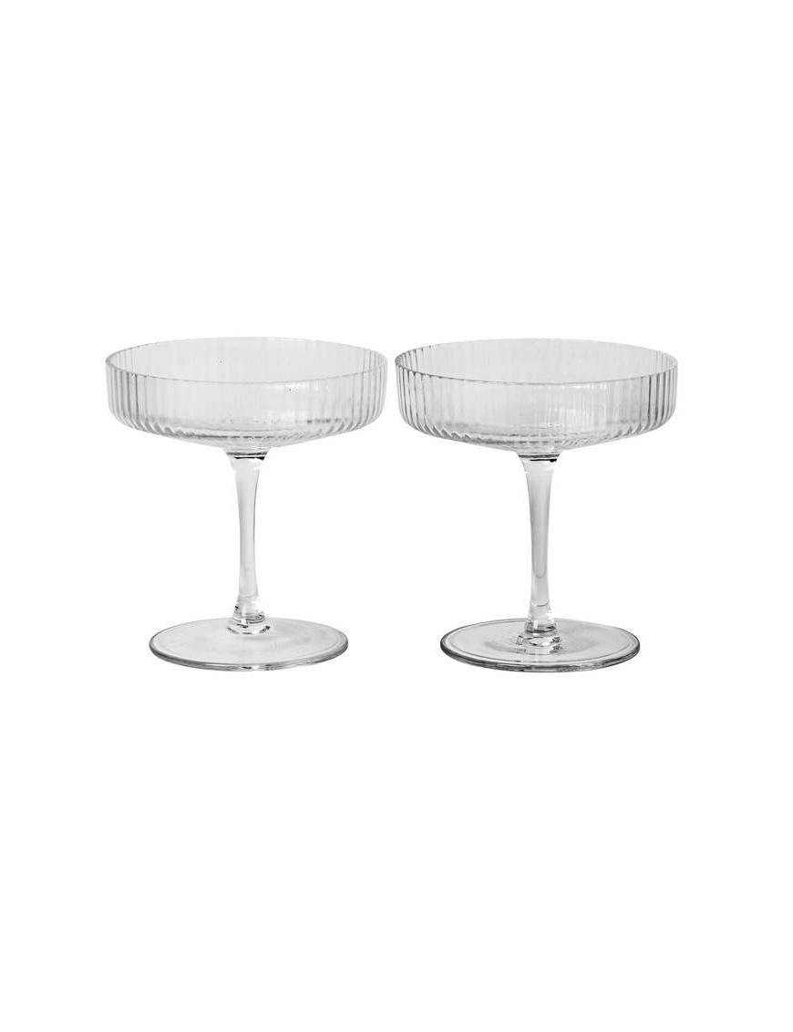 Ferm living "ripple" champagne saucer (x2)