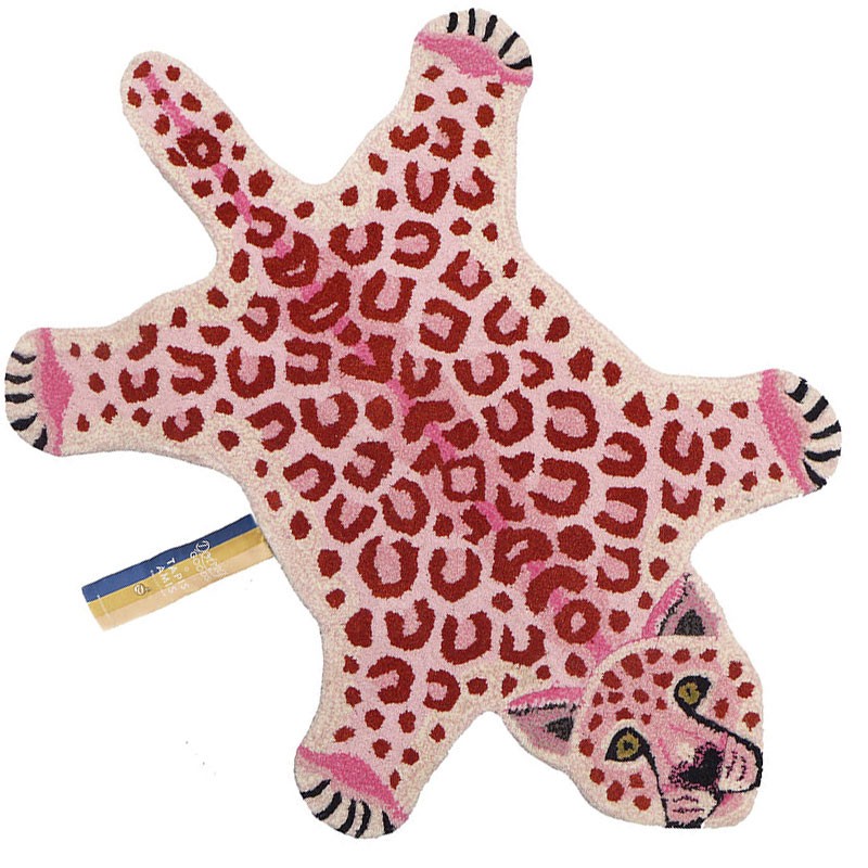 Doing Goods pink leopard rug small in stock