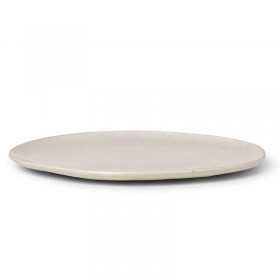 Assiette en grès naturel, forme irrégulière Ø: 27 cm