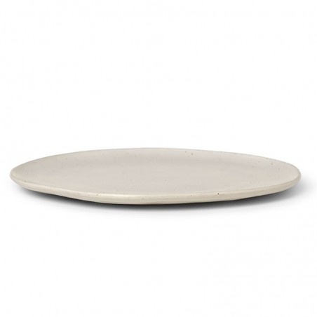 Assiette en grès naturel, forme irrégulière Ø: 27 cm