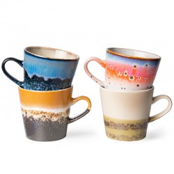 KSCD Lot de 4 tasses à cappuccino en céramique de couleur macarone