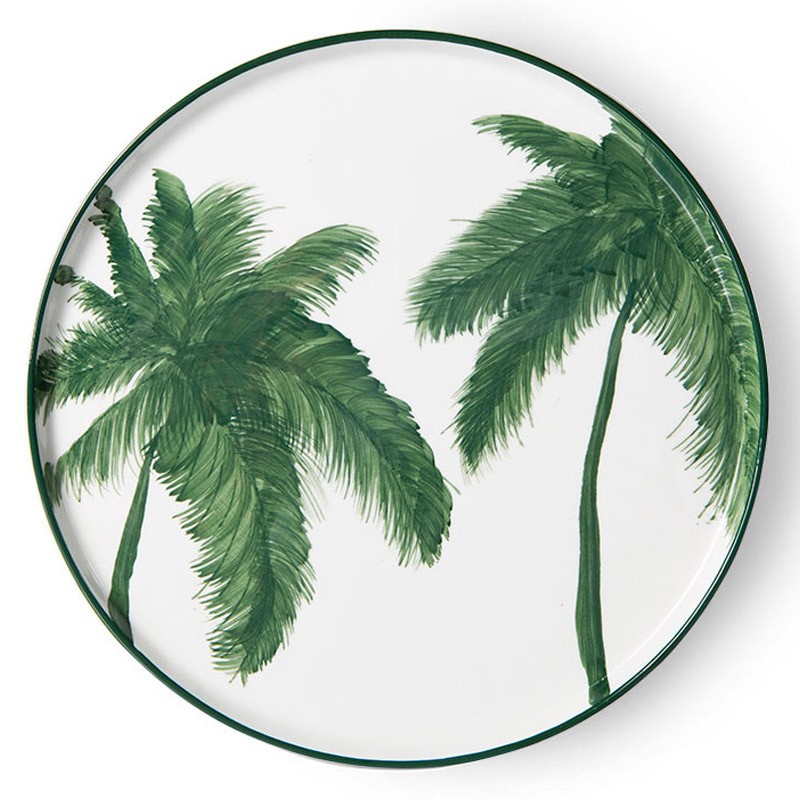 assiette palmier vert