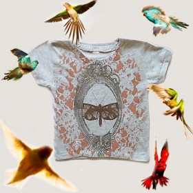 Shirin tee with butterfly and mirror prints