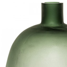 Vase  design en verre dépoli vert