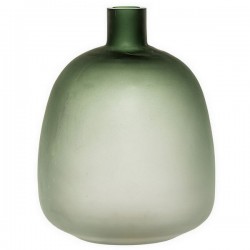 Vase moderne en verre dépoli givré vert