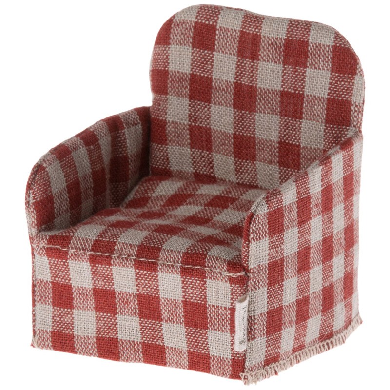 Maileg fauteuil vichy rouge pour souris