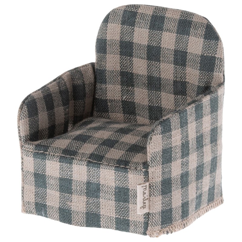 Maileg fauteuil vichy vert pour souris