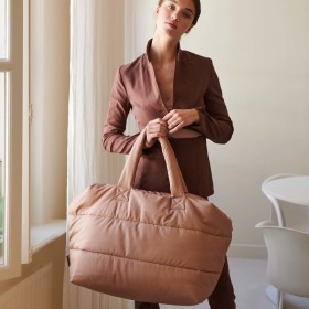 grand sac week-end faux cuir matelassé style doudoune