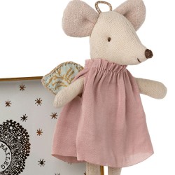 Maileg angel mouse "little sister" in suitcase