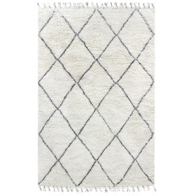 tapis style berbère blanc à poils longs 200x300cm HK LIVING