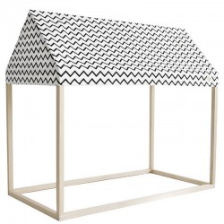 Nobodinoz structure de lit cabane "ibiza home": zigzag noir