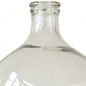 Dame jeanne grande bouteille décorative en verre transparent forme ovale H 48cm