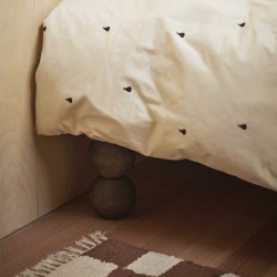 PopLineFermLivingPiedDeLitPearlFormeBouleEnBoisFoncéFermLivingSet4
