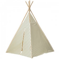 bloomingville teepee off-white and mint striped