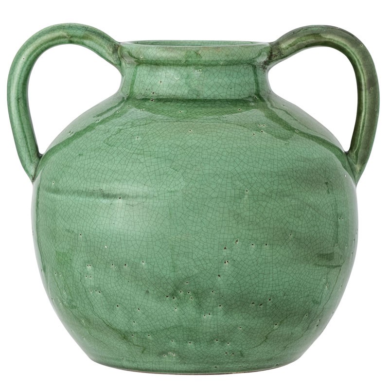grand vase vert en terre cuite Bloomingville
