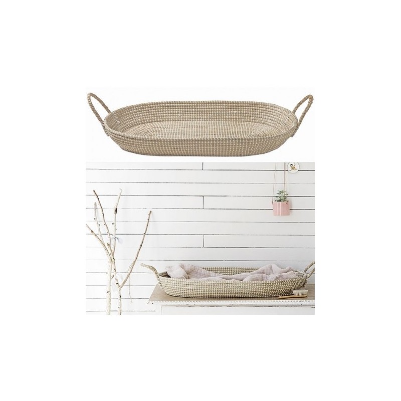 Panier à langer Reva Olli Ella en fibres naturelles tressées