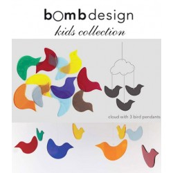 BOMBDESIGN - Mobile and pendants *3 birds and a cloud*