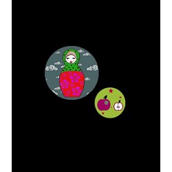 Badges Matryoshka & Pomme Georges et Rosalie