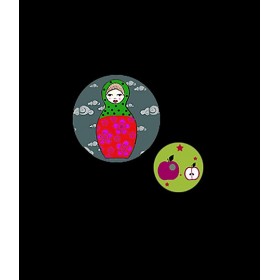 Badges Matryoshka & Pomme Georges et Rosalie