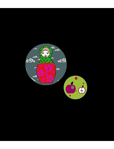 Badges Matryoshka & Pomme Georges et Rosalie