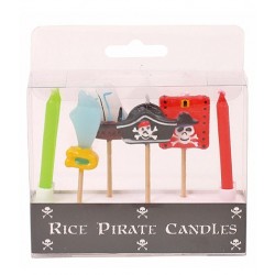 RICE - 6 Assorted Pirate Pick Candles
