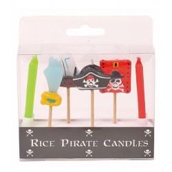 RICE - 6 Bougies Assorties - thème pirate