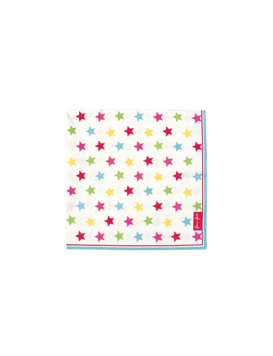 Greengate - 20 Paper Napkins - Star multicolour